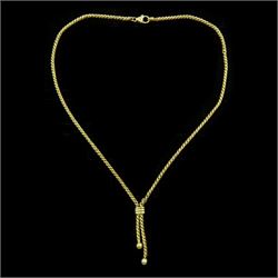 9ct gold rope twist tassel necklace, hallmarked
