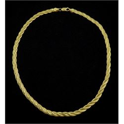 9ct gold flattened weave necklace, stamped 375, approx 17.8gm
