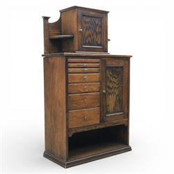 The Dental Manufacturing Co Ltd - Early 20th century oak dental cabinet, moulded rectangul...