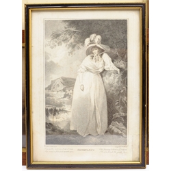 After Thomas Gainsborough (British 1727-1788): Portrait of Mrs Watson, engraving, together with four further 19th century portrait engravings, a Pears print and a further print, max 56cm x 48cm (7)