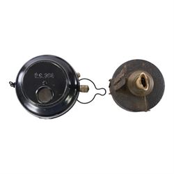 Bicycle lamps and similar, including three WWII black out lanterns, two by Joseph Lucas Ltd, the other by H.M & Co Ltd, all with broad arrows, three further Lucas bicycle lamps including two oil lamps and a carbide lamp