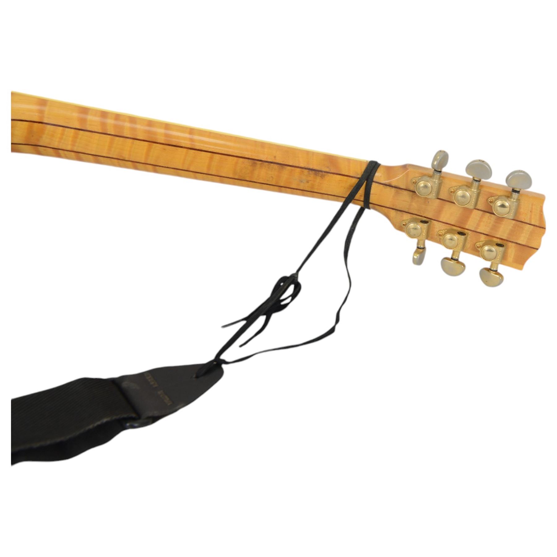 1998 American Gibson EC-30 Blues Electro King electro-acoustic guitar, in natural blonde finish with laminated maple back and sides and tortoiseshell effect scratch guard, serial no. 92018011, contained within a Gibson hard case with blue velvet interior, guitar L102cm