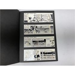 Raich Carter interest - scrap book of a series of articles on his life story for 'Answers' Aug - Oct 1949; scrap book of a proof set of cartoon strips for the Daily Express entitled 'The Raich Carter Story' with accompanying letter dated Dec 1963; photograph of Carter as the only English Schoolboy International to play for two years; photograph of Carter shaking hands with George VI before an England International; two photographs of the '100 years of the FA Cup' match at Wembley; and other paper ephemera. Provenance: By direct descent from the family of Raich Carter having been consigned by his daughter Jane Carter.