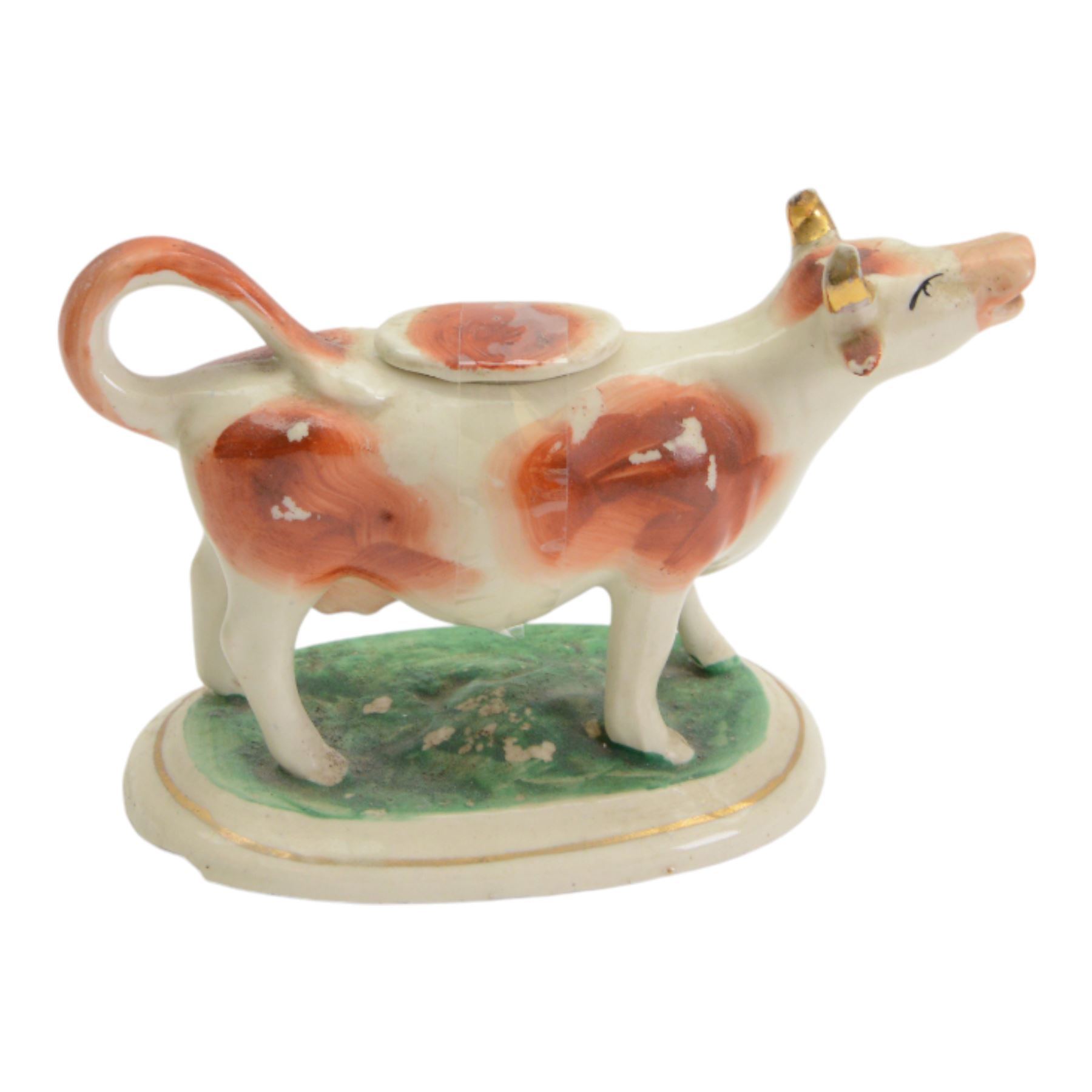 Collection of 19th century and later cow creamers, including three black glaze examples, two mottled brown examples etc  