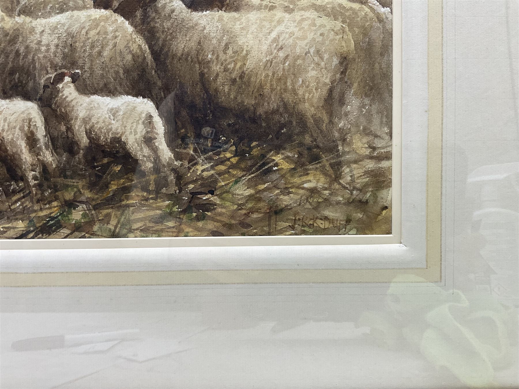 John Robert Keitley Duff (British 1862-1923): 'Letting them Out', watercolour signed, titled on label verso, 35cm x 52cm