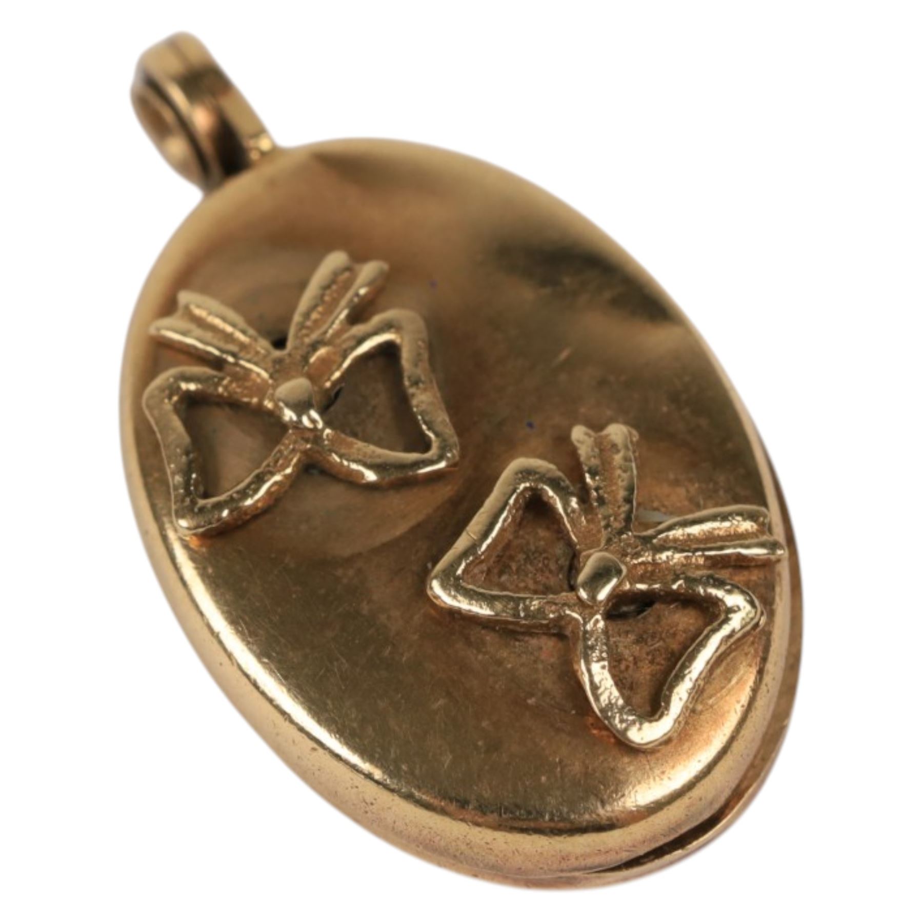 9ct gold jewellery, including stone set ring, locket and crucifix pendant, all stamped or hallmarked