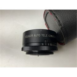 Yashica-A camera body, serial no. A4080073, with 'Yashikor 1:3.5 f=80mm' lens, serial no. 209272 and 'Yashikor 1:3.5f=80mm' lens, serial no 22942, together with Yashica TL-Electro camera body, serial no. 5054162 with 'Yashinon-DS 50mm 1:1.9  40056038