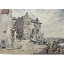 John Lynch (British 20th Century): 'The Front of Robin Hood's Bay', watercolour signed wit...