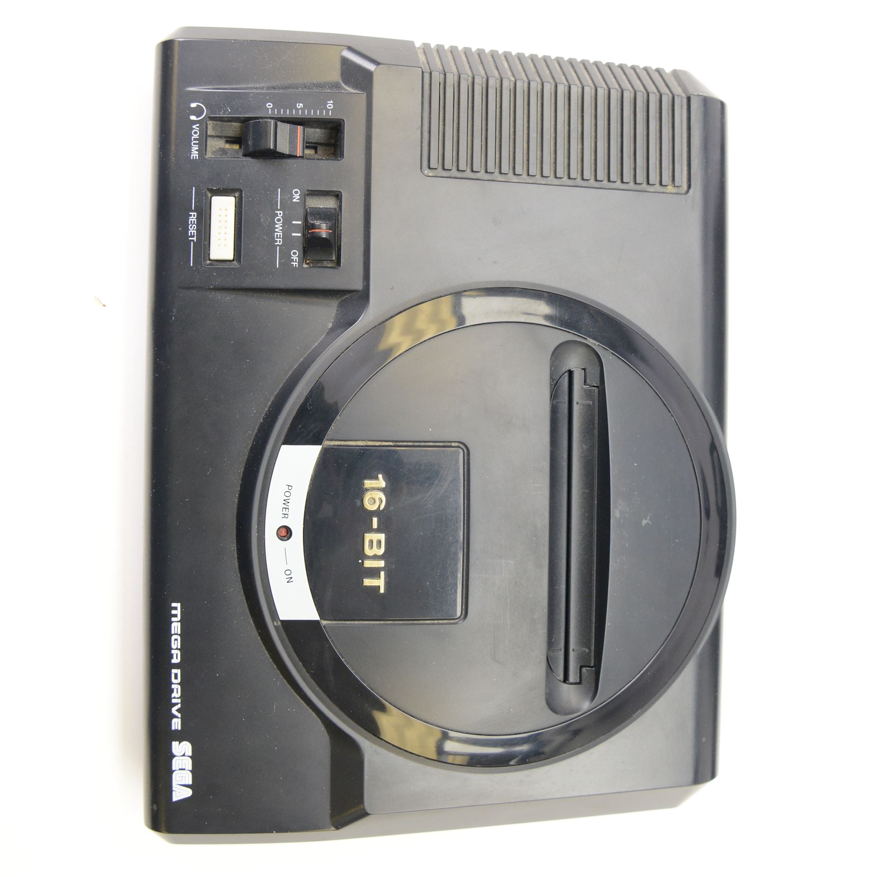 16-Bit Sega Mega Drive console with two controllers and four games, comprising Fifa 96, Sonic The Hedgehog 2, Sonic The Hedgehog Pinball and World Cup USA 94, contained within fitted plastic carrycase with instruction manual and cheats book