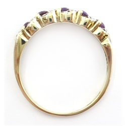  Amethyst and diamond hallmarked 9ct gold ring  