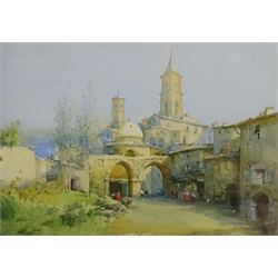  Noel Harry Leaver (British 1889-1951): A Little Town near Seville Spain, watercolour signed, titled verso 24cm x 34cm  DDS - Artist's resale rights may apply to this lot     