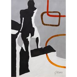 Leon Gischia (French 1903-1991): Abstract with Figure, mixed media signed 38cm x 28cm