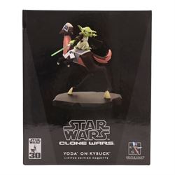 Four Gentle Giant Star Wars Maquettes, comprising The Clone Wars Bossk, Anakin Skywalker and Yoda on Kybuck and an animated Darth Vader, all boxed