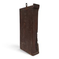 Gothic Revival oak corner wall shelf, with trefoil decoration to the top, H42cm