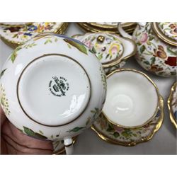 Hammersley Queen Anne pattern, part tea and dinnerwares, to include six dinner plates, five side plates, six soup bowls, teapot, covered sucrier, six teacups and saucers, etc together with six matched dessert plates (40)
