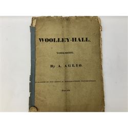George Cuitt Jnr (British 1779-1854): 'Select parts of Kirkstall Abbey', complete set six etchings signed titled and dated 1823 in the plate, oblong folio; J Metcalf and J Carmichael (British 18th/19th century): 'Fountains Abbey Intended To Illustrate The Architecture And Pictureseque Scenery Of That Celebrated Ruin', seven etchings (one missing) pub. 1832 with Historical and Architectural Description by T Sopwith, oblong folio; Augostino Aglio (Italian 1777-1857): 'Sketches of the Interior & Temporary Decorations in Woolley-Hall Yorkshire', complete set 22 lithographs dated 1821, pub. by the artist, oblong folio max 54cm x 37cm (3)