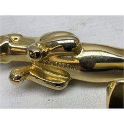 Gold plated leaping Jaguar car mascot, no.7'24265'3WB L12.5cm; three AA car badges and Veteran Motorists car badge; and quantity of 1950s fuel and general ration books