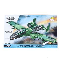Four Cobi Bricks 1:48 scale Armed Forces sets, comprising no. 5856 A-10 Thunderbolt II Warthog, no. 5849 Eurofighter F2000 Typhoon, no. 5898 F-4F Phantom II and no.5832 F-35 A Lightning II, all in sealed boxes