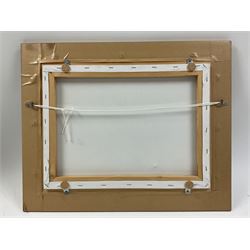 Peter Bell (Hull Contemporary): Ladies at the Pub, acrylic on canvas signed 29cm x 39cm 