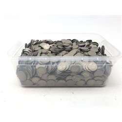  Approximately 2700 post-1947 sixpence coins, calculated from total weight of 7.7kg  
