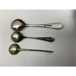 Modern silver mounted blotter, with engine turned decoration, hallmarked Birmingham 1991, small group of silver flatware, and a silver plated cigarette case, approximate weighable silver 71.5 grams