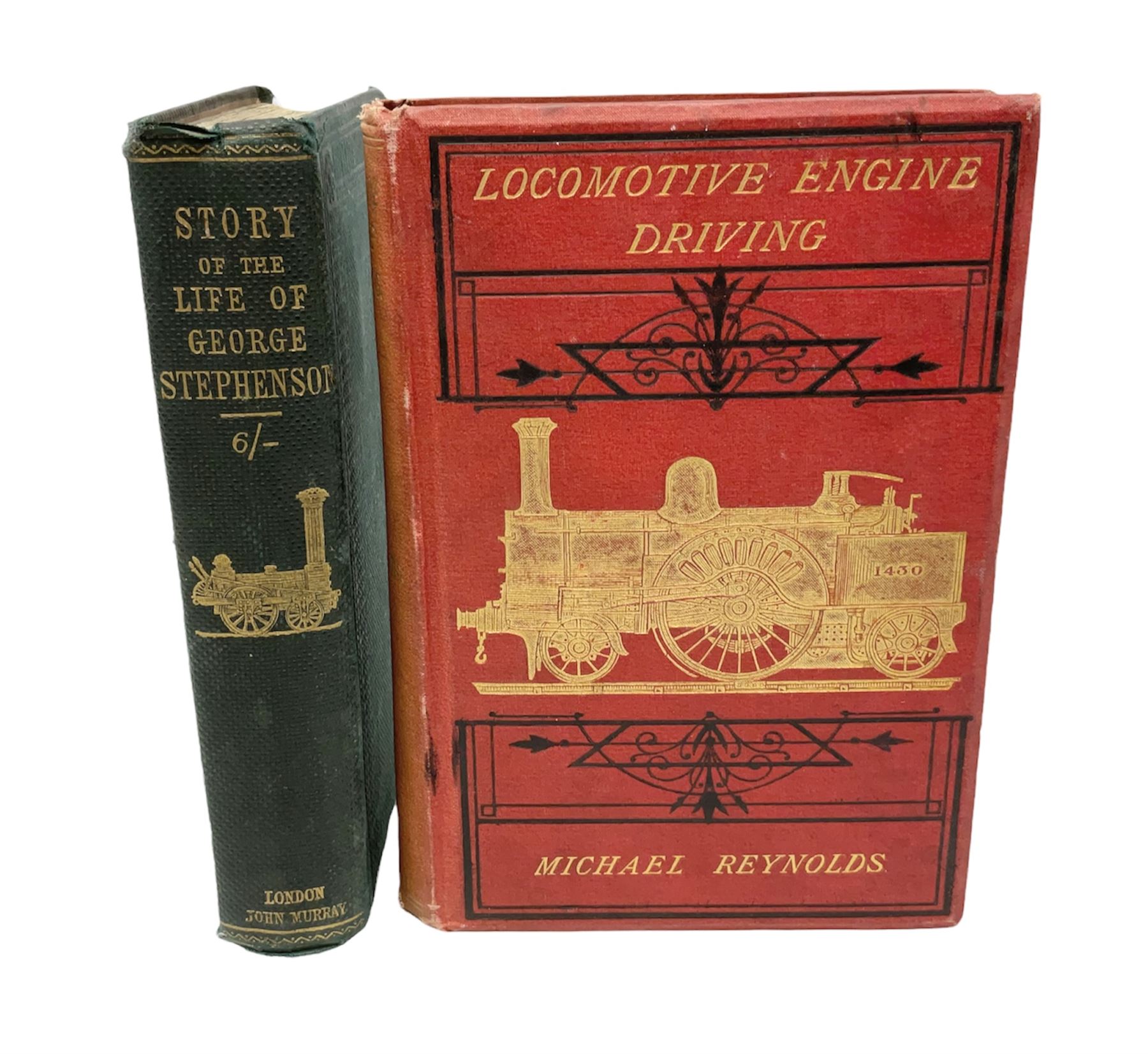 Smiles, S; 'The Story of the Life of George Stephenson' pub John Murray 1859 & Reynolds M 'Locomotive engine Driving' pub Crosby Lockwood 1880, both gilt, 2 volumes
