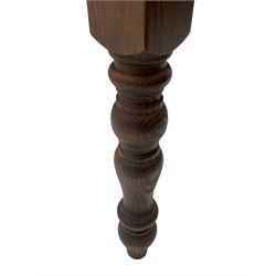 Rectangular pine farmhouse table, turned legs