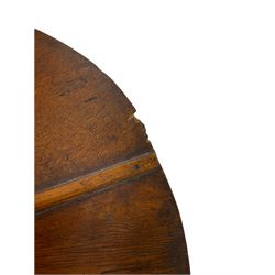 Early 20th century oak cased gramophone, the motor marked 'Garrard No.20 REF No.1030', with ribbed oak horn, base 30cm square; with one 78rpm record and Columbia tin of needles