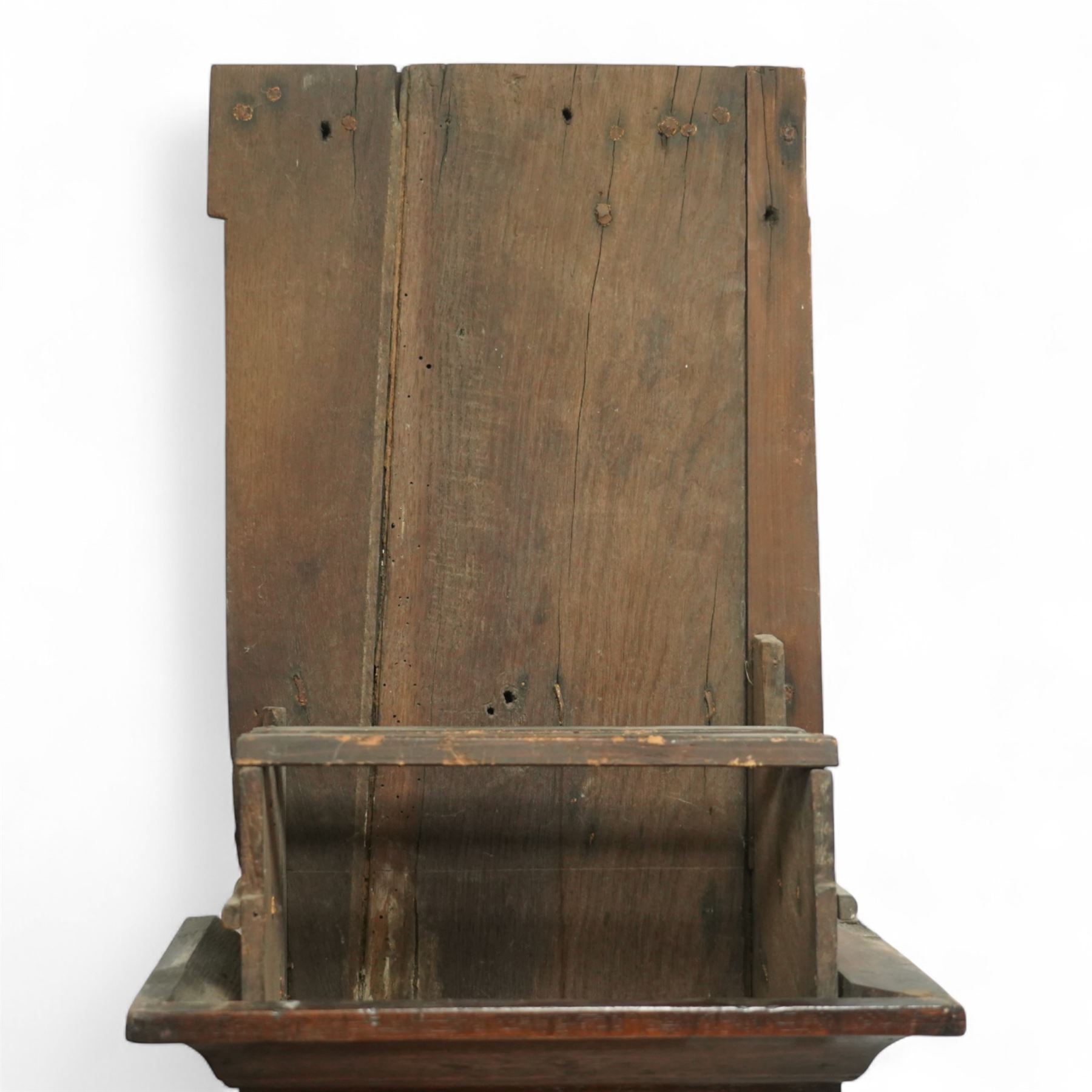 Three empty oak longcase clock cases-for restoration , parts, repair, and two 30hr chain driven movements with 12