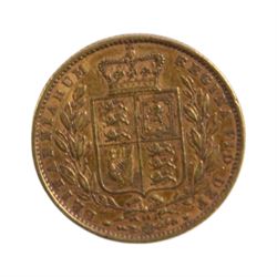 Queen Victoria 1864 gold 'shield back' full sovereign coin