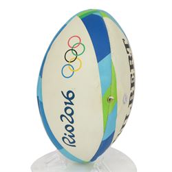 2016 Rio Olympics match used rugby ball, Women's Pool Round Canada vs Great Britain, with authenticity hologram, certificate and acrylic display stand