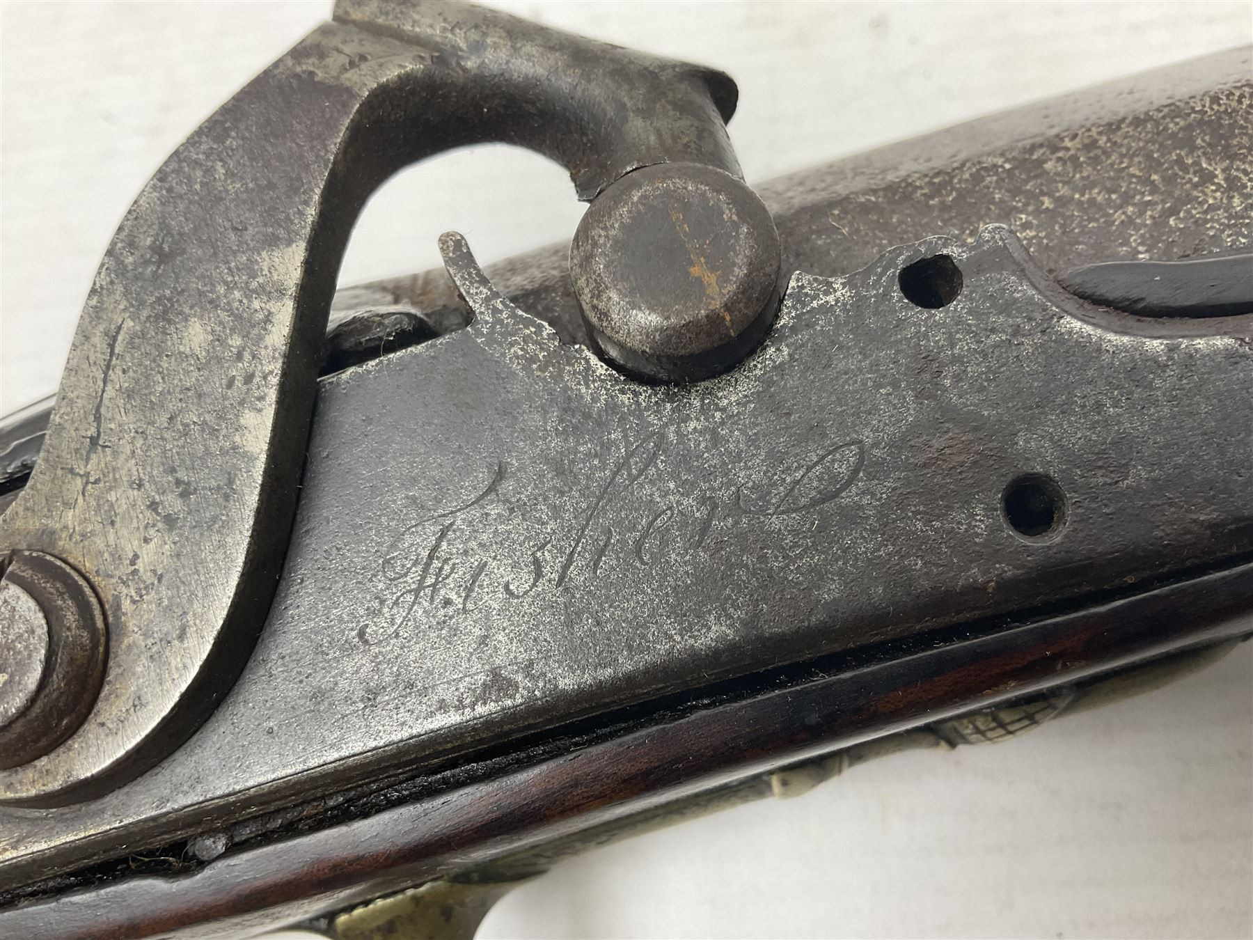 Early 19th century 20-bore flintlock converted to percussion fowling piece by Fisher, the 96.5cm(38