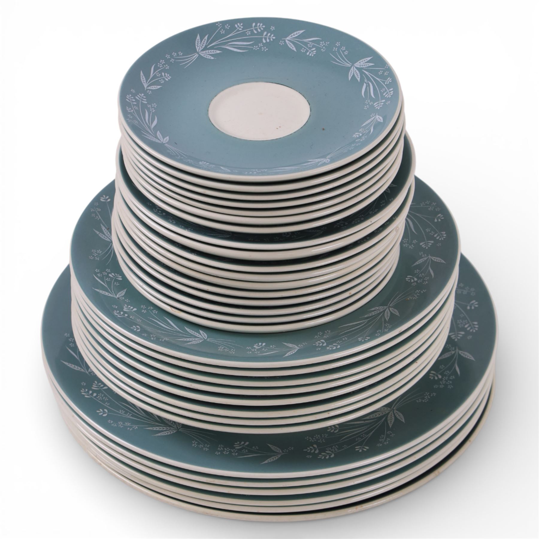 Royal Doulton Cascade pattern tea and dinner service, together with glass light fitting etc, in four boxes  