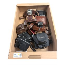 Eight vintage cameras, including Yashica MG-1, Yashica Lynx 1000, Koroll 24 S, Paxette and...