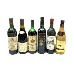 Mixed red wines including Chateau Plince Pomerol 1990, 75cl, 13%vol, Chateau Lascombes Gran Cru Classe 1985 Margaux, 750ml, 12.5%vol etc, various contents and proofs,  7 bottles