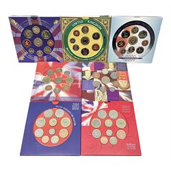 Seven The Royal Mint United Kingdom brilliant uncirculated coin collections, dated 1998, 1999, 2000, 2001, 2002, 2003 and 2004, all in card folders