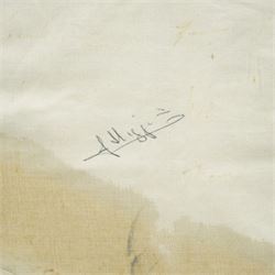 Signed saddle cloth, previously on display in the Mount Royale Hotel, York, autographed by various visiting jockeys and racing related television persons, to include Pat Eddery, Brough Scott, John McCririck, Peter O Sullivan, Willie Carson and others, frame 85cm x 69cm 