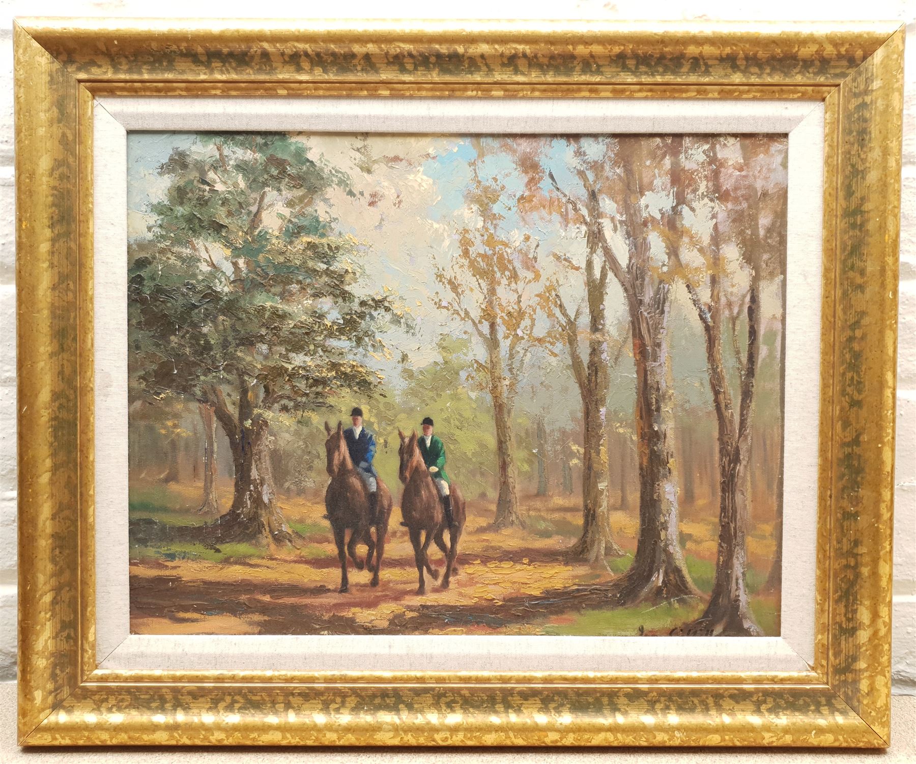 Ian Gilfillan (British contemporary): Hacking out through a Forest Glade, oil on board signed 38cm x 50cm