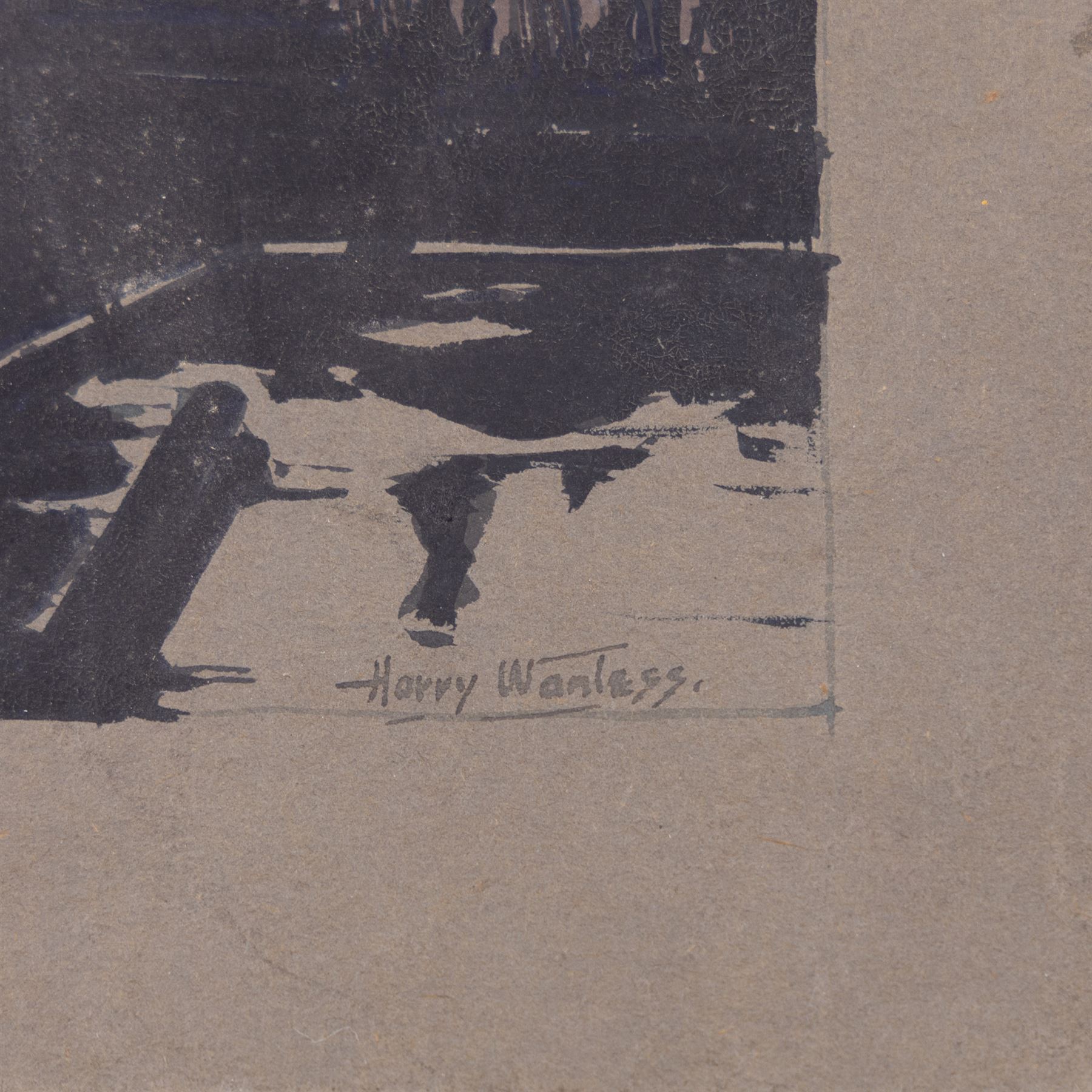 Harry Wanless (British c1872-1934): 'Scarborough' Harbour by Moonlight, watercolour signed with ESK (Kensington School) blind stamp, titled and dated 1895 verso 16cm x 21cm; Charles Edward Wanless (circa 1875-1938), 'Tweddill's Yard Sandside' Scarborough, pen and ink signed with initials and titled 27cm x 21cm and two original photographs by the artist (unframed) (4)
Provenance: private collection purchased 'Wanless Family Studio Sale' David Duggleby 15th June 2009 Lots 16 & 29