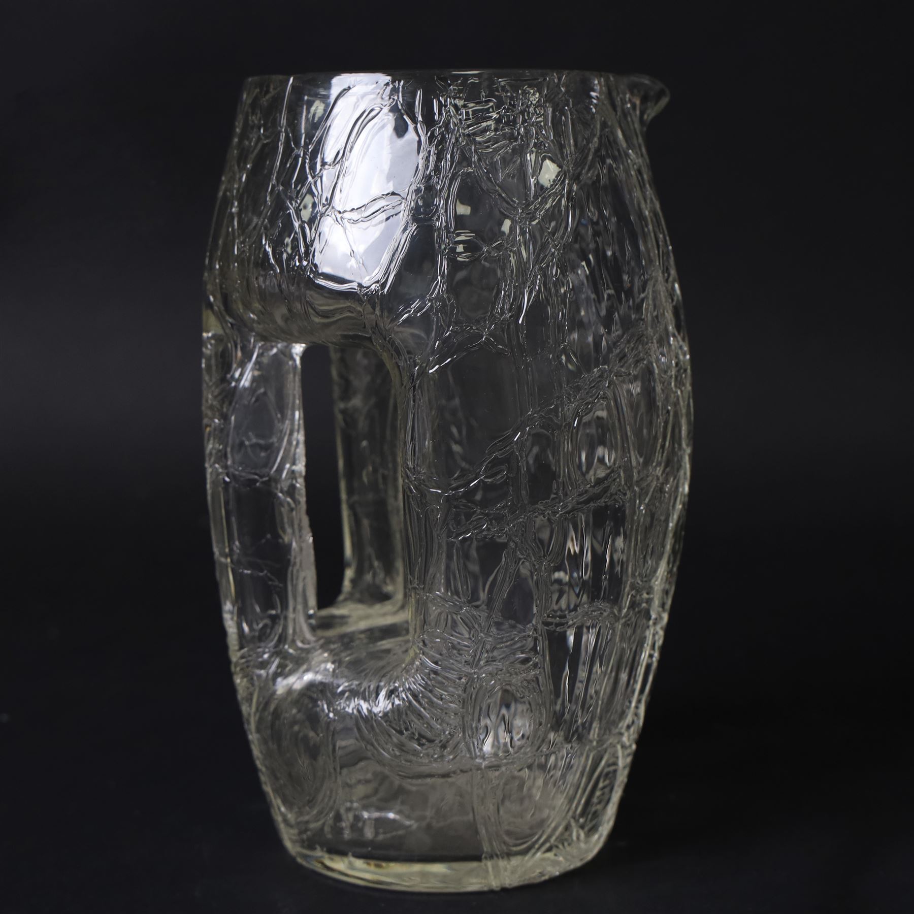 Kolomann Moser (1868-1918) for Loetz, crackle glass jug, circa 1905, H19cm