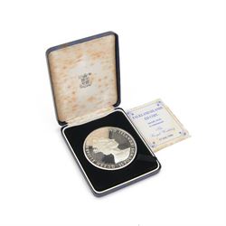 Queen Elizabeth II Falkland Islands 1986 'The Royal Wedding' silver proof twenty five poun...