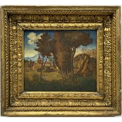Continental School (18th/19th century): Italianate landscape, oil on panel unsigned 25cm x 28cm