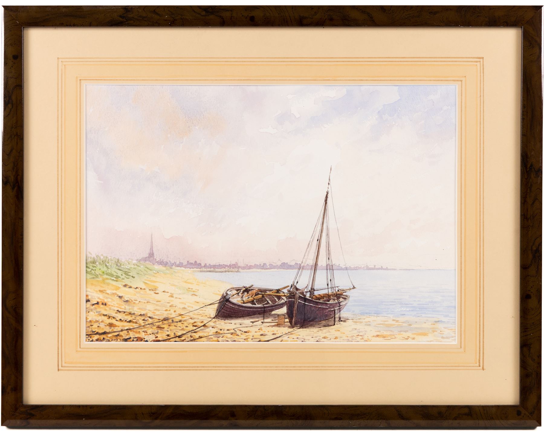 John Edwin Wigston (British 1939-): 'No 18 Dawn' 'No 19 Sunday Morning' 'No 20 Moonlight' and 'No 21 Storm', set of four watercolours signed and dated 2013, titled on label verso all 24cm x 35cm (4)