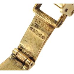 Omega ladies 9ct gold manual wind wristwatch, on integral 9ct gold bracelet, both hallmarked London 1964