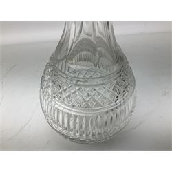 Silver mounted cut glass decanter, with stopper, hallmarked London 1940 H31cm