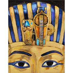 Charlotte Ann McKinney (American 1993-): 'Burial Mask', oil on canvas signed, titled on ar...