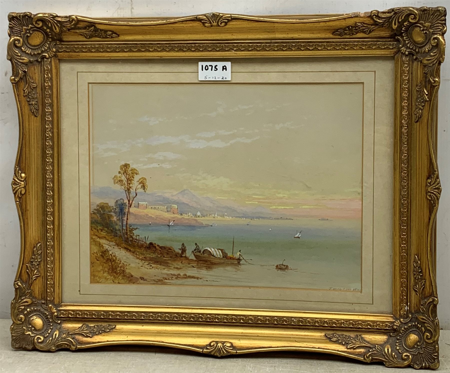T Wilson (19th century): Middle Eastern Coastal scene, watercolour heightened in white signed and dated 1886, 24cm x 32cm 
Notes: Wilson was possibly a pseudonym of Edwin St. John