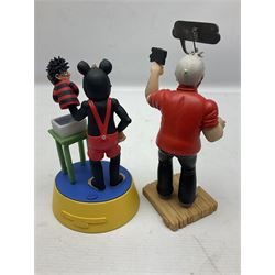 Seven limited edition Robert Harrop figures from the Beano Dandy collection, comprising The Beano Dandy Collection Bash Street Kids 50th Anniversary BSK50, Roger the Dodger's Dad You'd Better Be in There Roger!, two Desperate Dan Safe Cracker BDS13, The Beano Book Front Cover 1959 BDFC03, The Beano Book Front Cover 1973 BDFC01, some first editions, and Beano, Dandy Christmas 2013 The Beano Book 1975 The 10th Day of Christmas, no 137/200, BDCS13, all with boxes