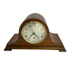 Mahogany cased Westminster chiming mantle clock  and a 1950’s Westminster chiming mantle clock with an all wooden dial (2)