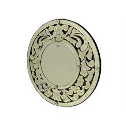 Venetian style circular wall mirror